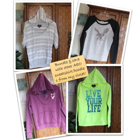 American Eagle Outfitters Vintage Raglan Sweater - Leopard print Eagle Logo - Picture 13 of 16